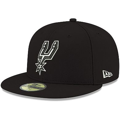Men's New Era Black San Antonio Spurs Official Team Color 59FIFTY Fitted Hat