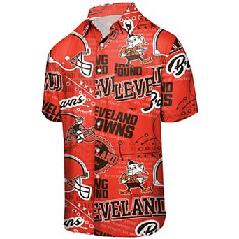 Men's FOCO Orange Cleveland Browns Thematic Button-Up Shirt