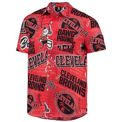 Men's FOCO Orange Cleveland Browns Thematic Button-Up Shirt