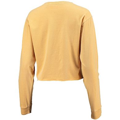 Women's Gold Florida State Seminoles Beach Club Cropped Long Sleeve T-Shirt