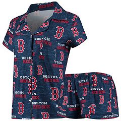 Women's Concepts Sport White/Navy Boston Red Sox Long Sleeve V-Neck T-Shirt & Gauge Pants Sleep Set Size: 3XL