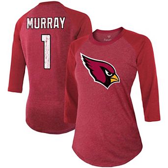 Women's Fanatics Branded Kyler Murray Cardinal Arizona Cardinals Team Player Name & Number Tri-Blend Raglan 3/4-Sleeve T-Shirt