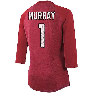 Women's Fanatics Branded Kyler Murray Cardinal Arizona Cardinals Team Player Name & Number Tri-Blend Raglan 3/4-Sleeve T-Shirt