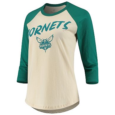Women's Fanatics Branded LaMelo Ball Cream Charlotte Hornets NBA 3/4-Sleeve Raglan T-Shirt