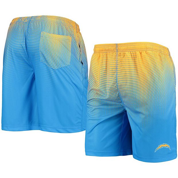 Men's FOCO Powder Blue/Gold Los Angeles Chargers Pixel Gradient Training  Shorts