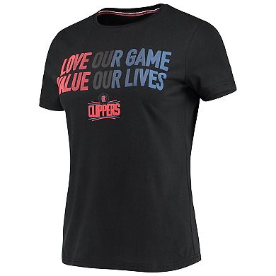 Women's FISLL Black LA Clippers Social Justice Team T-Shirt
