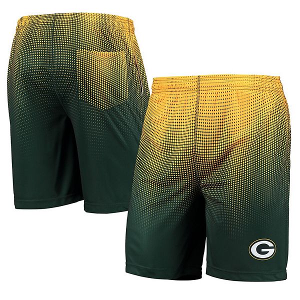 Men's FOCO Green/Gold Green Bay Packers Pixel Gradient Training Shorts