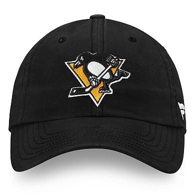 Men's Fanatics Branded Black Pittsburgh Penguins Core Primary Logo Adjustable Hat