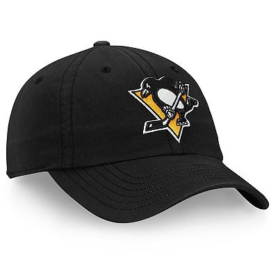 Men's Fanatics Branded Black Pittsburgh Penguins Core Primary Logo Adjustable Hat