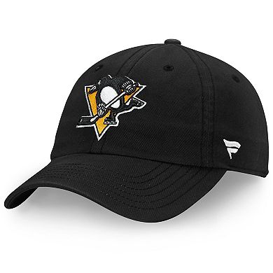 Men's Fanatics Branded Black Pittsburgh Penguins Core Primary Logo Adjustable Hat