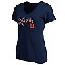 Women's Fanatics Branded Navy Detroit Tigers Team Logo Lockup V-Neck T-Shirt