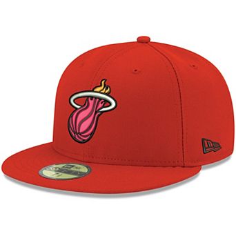 Men's New Era Red Miami Heat Official Team Color 59FIFTY Fitted Hat