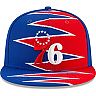 Men's New Era Royal/Red Philadelphia 76ers Zig Zag Split 9FIFTY Snapback Hat