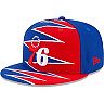 Men's New Era Royal/Red Philadelphia 76ers Zig Zag Split 9FIFTY Snapback Hat
