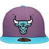 Men's New Era Purple/Teal Chicago Bulls Two-Tone Color Pack 59FIFTY Fitted Hat