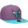 Men's New Era Purple/Teal Chicago Bulls Two-Tone Color Pack 59FIFTY Fitted Hat