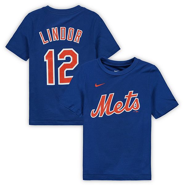 Men's Nike Francisco Lindor Royal New York Mets Name & Number T-Shirt