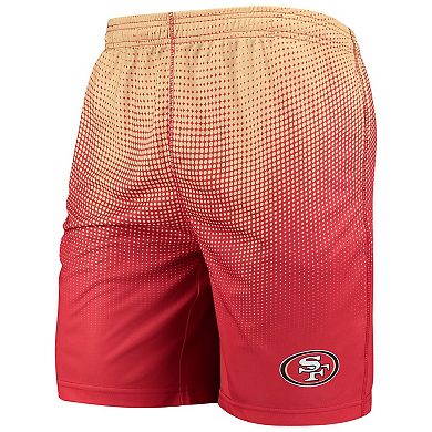 Men's FOCO Scarlet/Gold San Francisco 49ers Pixel Gradient Training Shorts