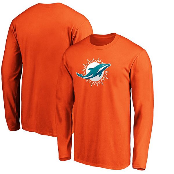 Men's Fanatics Branded Orange Miami Dolphins Primary Logo Long Sleeve T ...