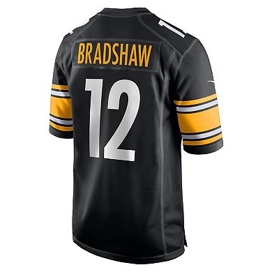 Men's Nike Terry Bradshaw Black Pittsburgh Steelers Retired Player Game Jersey