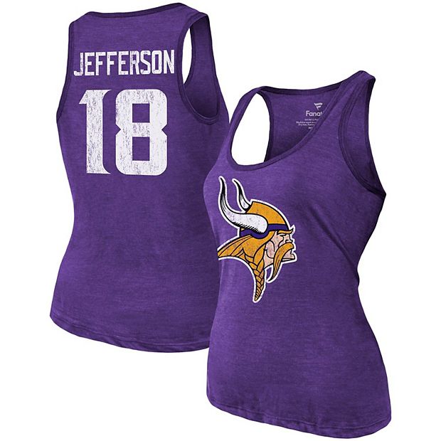 Justin Jefferson Minnesota Vikings Youth Purple Distressed Name & Number  Tri-Blend T-Shirt