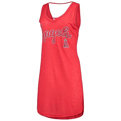 Women's G-III 4Her by Carl Banks Heathered Red Los Angeles Angels Swim Cover-Up Dress