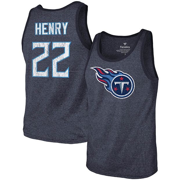 Fanatics Branded Men's Derrick Henry Navy Tennessee Titans Player Icon Name and Number T-Shirt - Navy