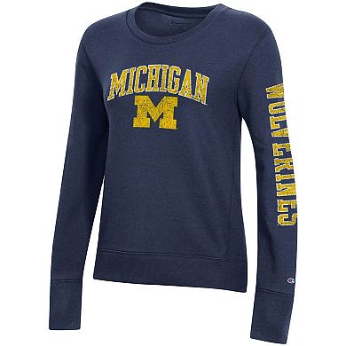 Women's Champion Navy Michigan Wolverines University 2.0 Fleece Sweatshirt