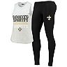 Women's Concepts Sport Heathered Gray/Black New Orleans Saints Profound Tank Top & Leggings Sleep Set