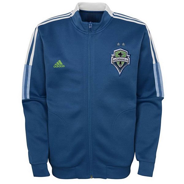 Youth adidas Blue Seattle Sounders FC Anthem Full-Zip Team Jacket