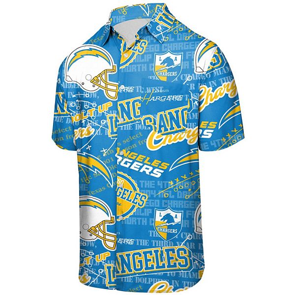 Men's FOCO Powder Blue Los Angeles Chargers Thematic Button-Up Shirt
