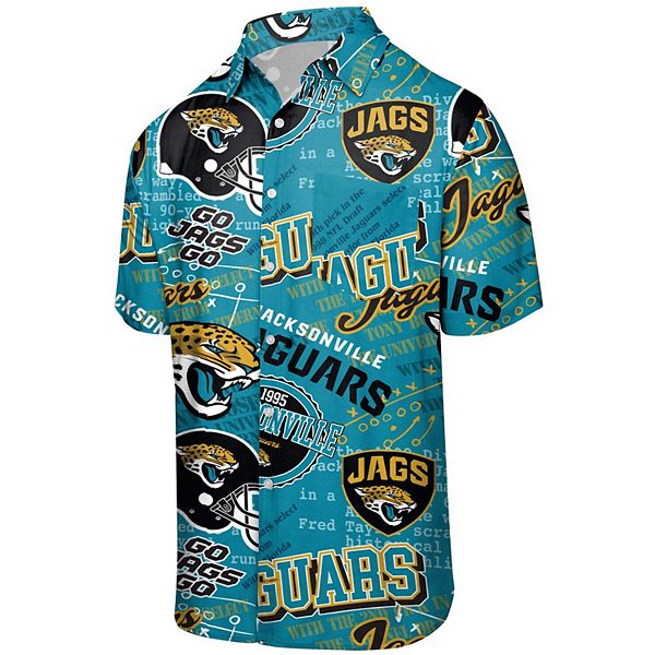 Men's FOCO Teal Jacksonville Jaguars Thematic Button-Up Shirt