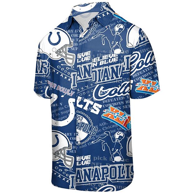 Men's FOCO Royal Indianapolis Colts Thematic Button-Up Shirt