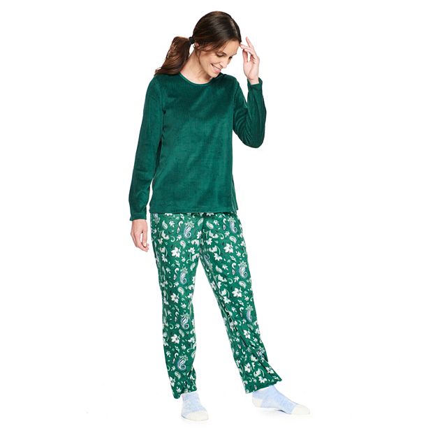 Plus Size Croft & Barrow® Micro Fleece Long Sleeve Pajama Top