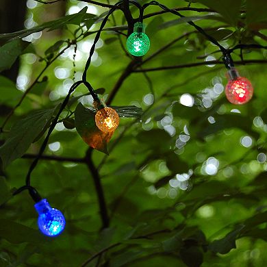 Multicolor Solar Power Faceted Ball String Lights