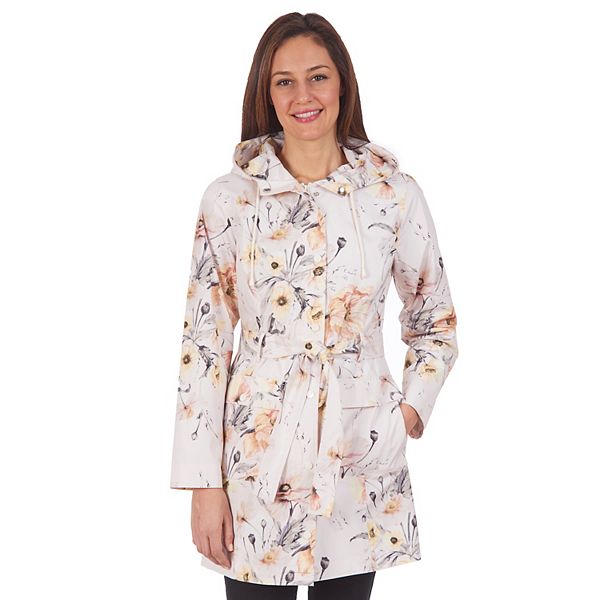 Women's Fleet Street Floral Hooded Rain Coat