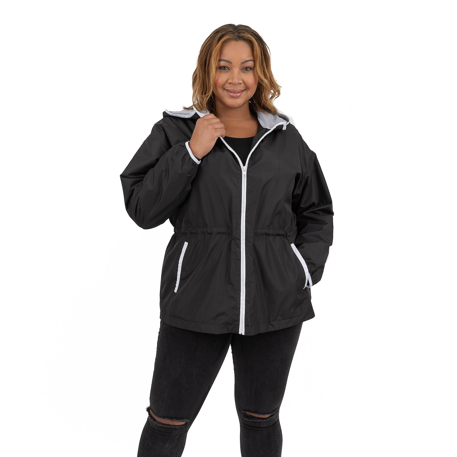 plus size anorak jacket with hood