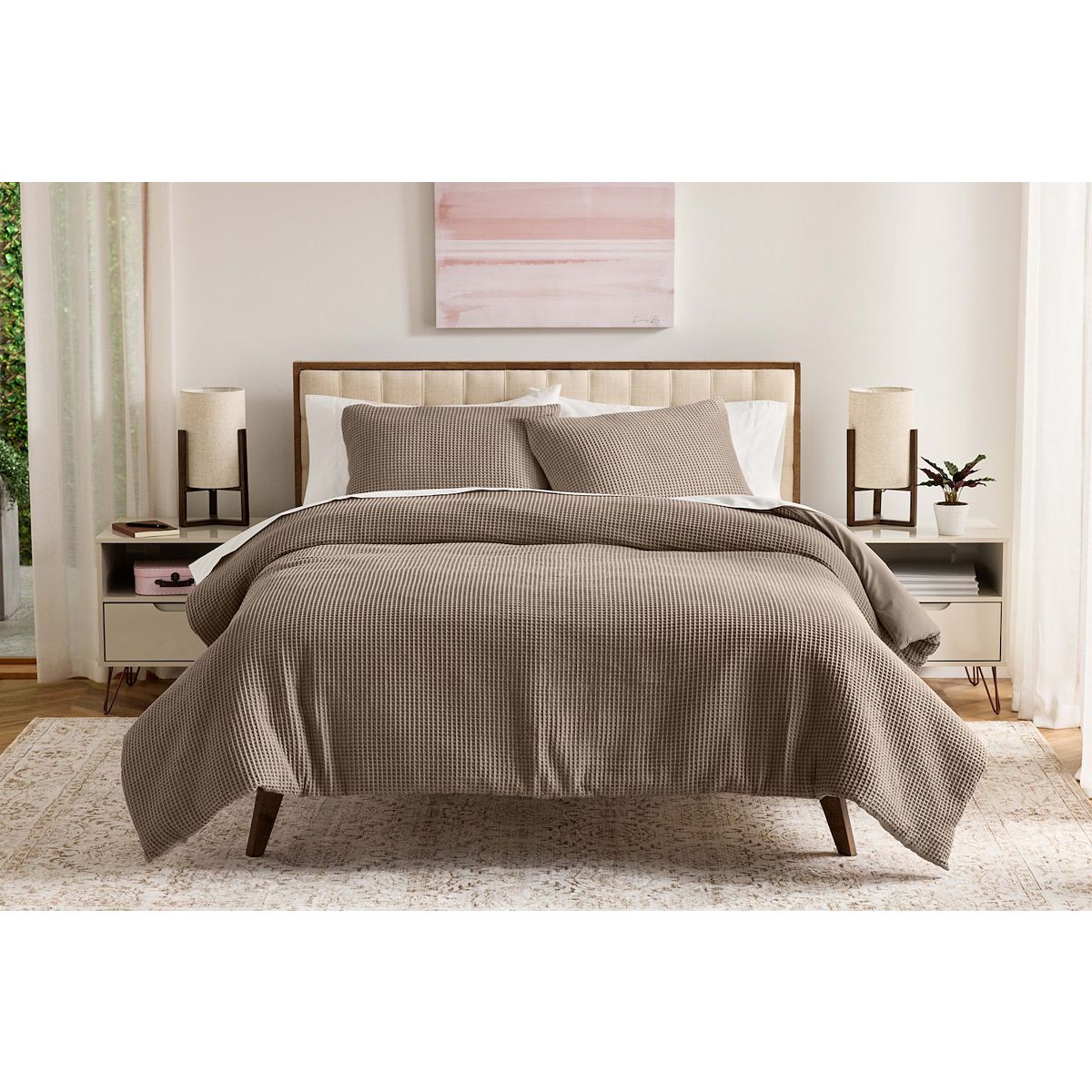 Sonoma Goods For Life® Andorra Waffle Comforter Set with Shams - Desert Taupe, FULL/QUEEN