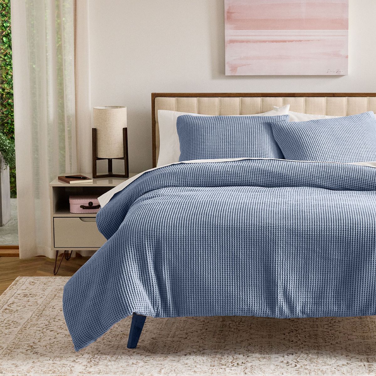Sonoma Goods For Life® Andorra Waffle Duvet Set with Shams - Infinity Blue, KING
