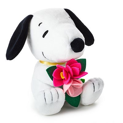 Hallmark Peanuts Snoopy Plush with Flower Bouquet