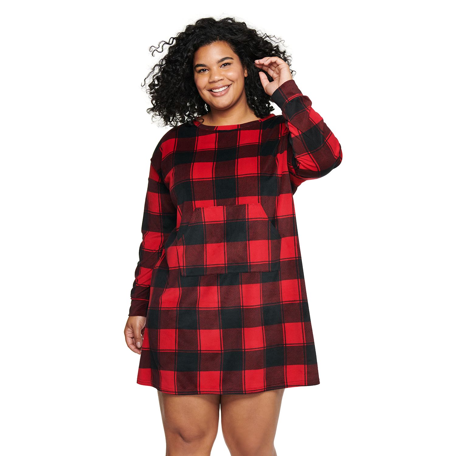 plus size buffalo check dress