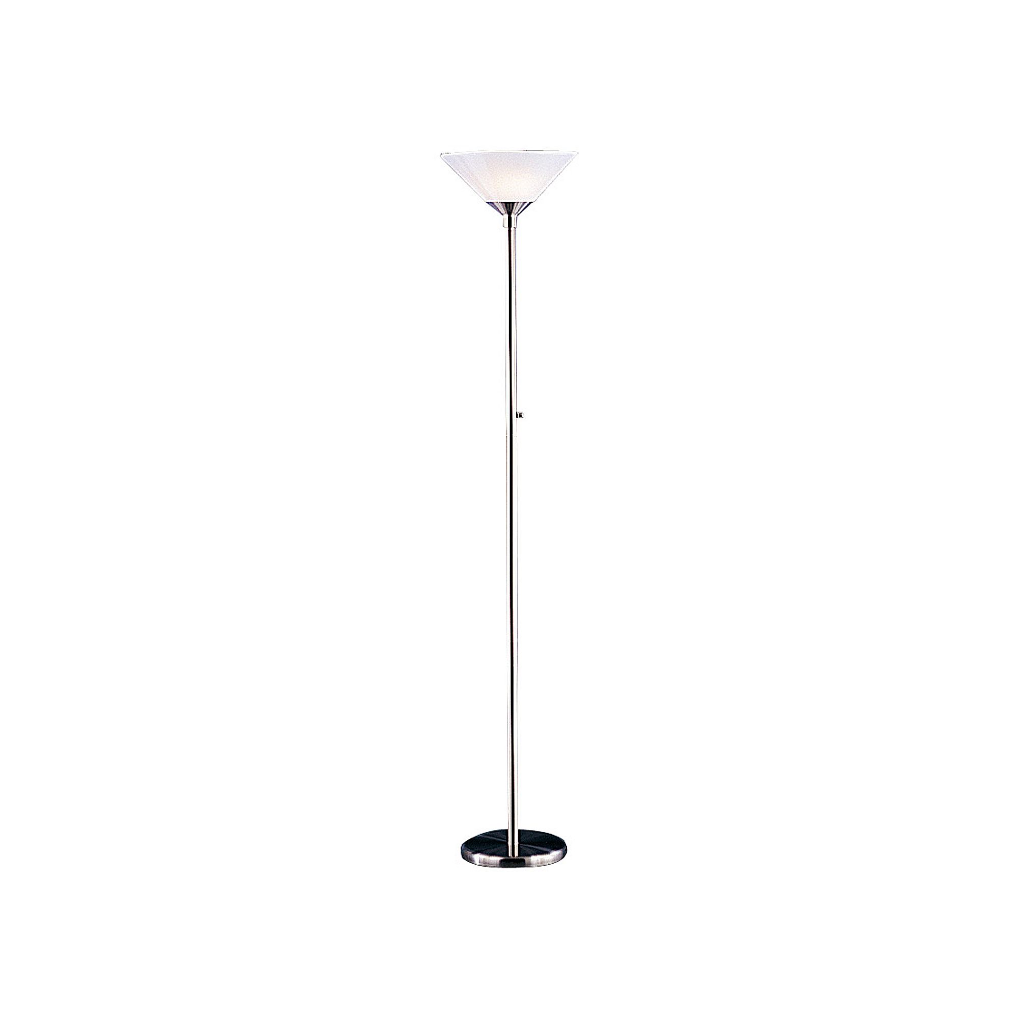 Adesso® Aries Torchiere Floor Lamp, Brushed Silver