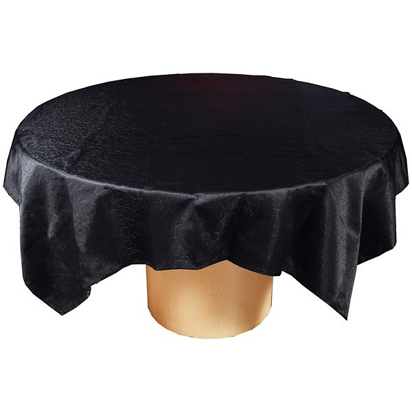 Hotel Scroll Black Tablecloth, Round Black Tablecloth