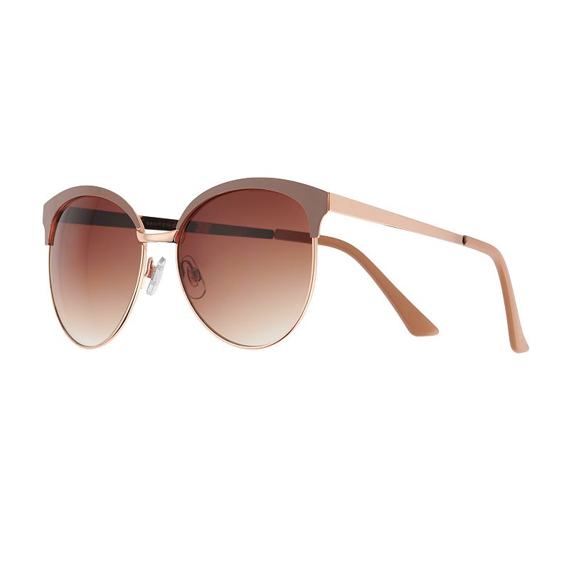Womens LC Lauren Conrad 55mm Rose Gold Tone Gradient Club Sunglasses, Ligh