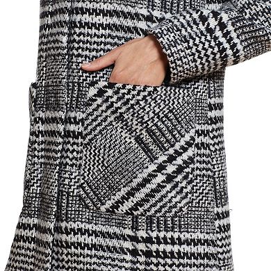 Women's Weathercast Plaid Wool-Blend Topper Coat