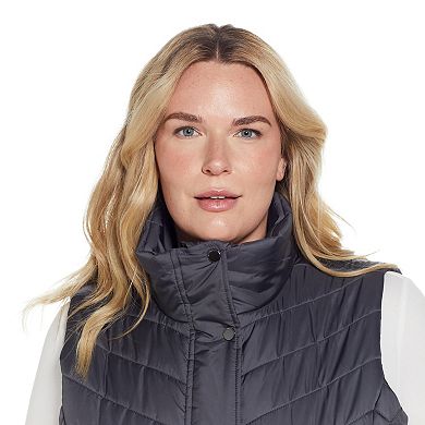 Plus Size Weathercast Quilted Long Puffer Vest