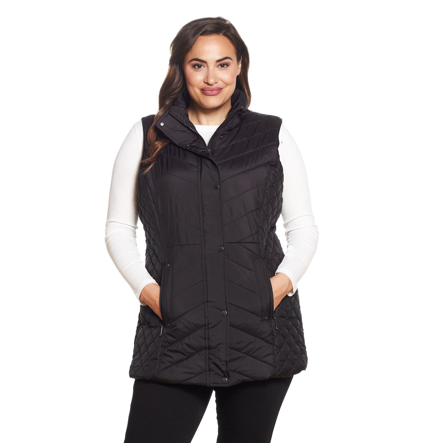 womens quilted vest plus size