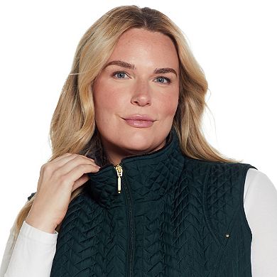 Plus Size Weathercast Faux-Fur Lined Quilted Vest