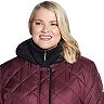 Plus Size Weathercast Hooded Quilted Walker Coat