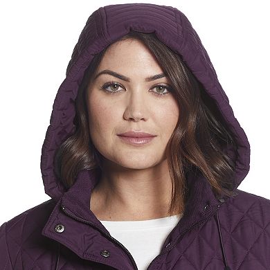 Plus Size Weathercast Hooded Quilted Walker Jacket